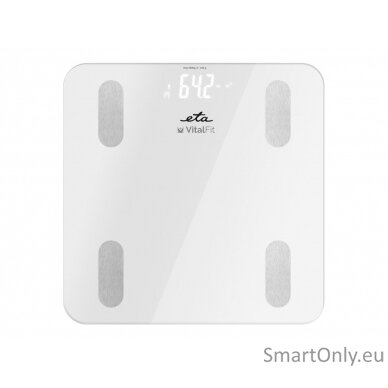 ETA Smart Personal Scale Vital Fit ETA678190000 Body analyzer, Maximum weight (capacity) 180 kg, Accuracy 100 g, Body Mass Index (BMI) measuring, White