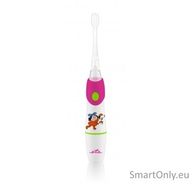 ETA SONETIC Toothbrush  ETA071090010 Battery operated, For kids, Number of brush heads included 2, Sonic technology, White/ pink 1