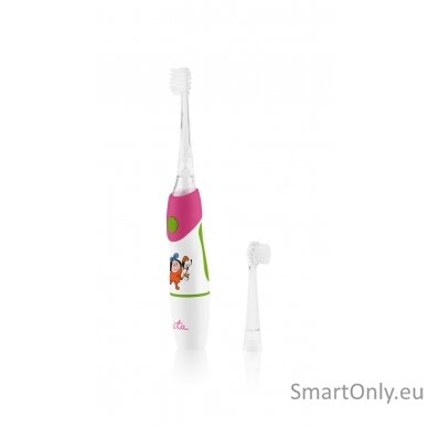 ETA SONETIC Toothbrush  ETA071090010 Battery operated, For kids, Number of brush heads included 2, Sonic technology, White/ pink 3