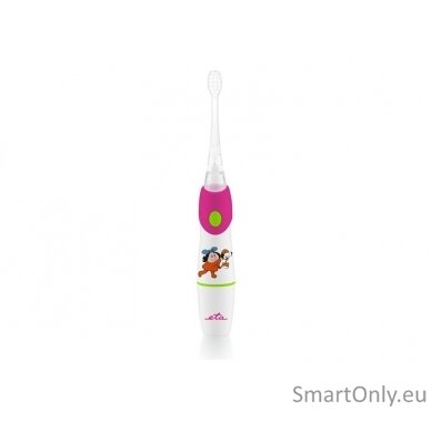 ETA SONETIC Toothbrush  ETA071090010 Battery operated, For kids, Number of brush heads included 2, Sonic technology, White/ pink 4