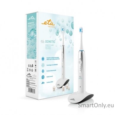 ETA Toothbrush Sonetic ETA070790000 Rechargeable, For adults, Number of brush heads included 2, Number of teeth brushing modes 3, Sonic technology, White 3