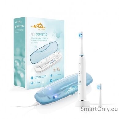 ETA Toothbrush Sonetic Holiday ETA470790000 Rechargeable, For adults, Number of brush heads included 2, Number of teeth brushing modes 3, Sonic technology, White