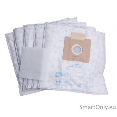 ETA Vacuum cleaner bags Antibacterial ETA960068020 Suitable for all ETA, Gallet bagged vacuum cleaners and others (the list attached), Number of bags 5 + microfilter 155x145 mm 1