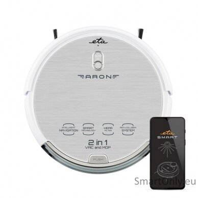 ETA Vacuum Cleaner Robot ETA351290000 Aron Dry, Operating time (max) 120 min,  Li-Ion, 2400 mAh, Dust capacity 0.3 L, White 2