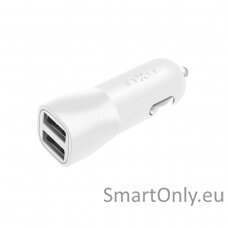 Fixed Car Charger Dual White, 15 W