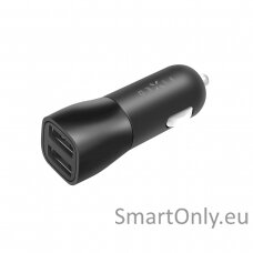 Fixed Dual USB Car Charger Black, 15 W