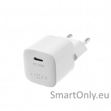 Fixed Mini USB-C Travel Charger USB-C/Lightning Cable Fast charging, White, 20 W