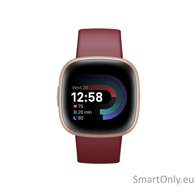 Fitbit Versa 4 Smart watch NFC GPS (satellite) AMOLED Touchscreen Activity monitoring 24/7 Waterproof Bluetooth Wi-Fi Beet Juice/Copper Rose 2