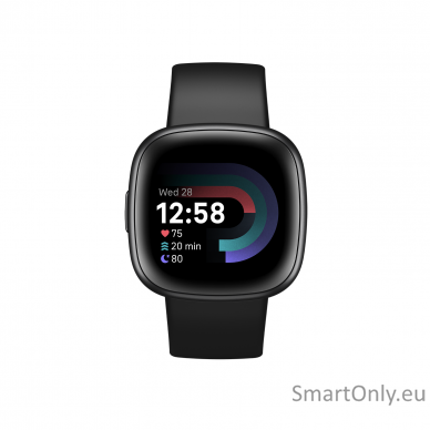 Fitbit Versa 4 Smart watch, NFC, GPS (satellite), AMOLED, Touchscreen, Heart rate monitor, Activity monitoring 24/7, Waterproof, Bluetooth, Wi-Fi, Black/Graphite 2