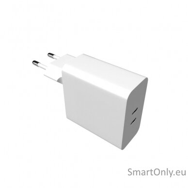 Fixed Dual USB-C Mains Charger, PD support, 65W 4