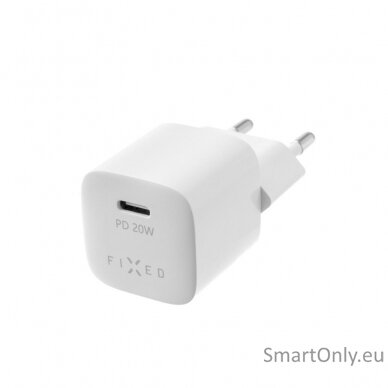 Fixed Mini Travel Charger USB-C/USB-C Cable Fast charging, White, 20 W 5