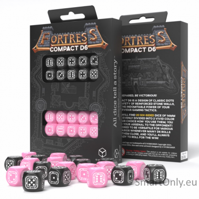 Fortress Compact D6 Black & Pink kauliukų rinkinys Q-workshop