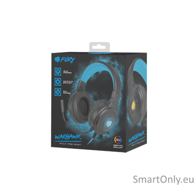 Fury Gaming Headset Warhawk Built-in microphone, Black/Blue