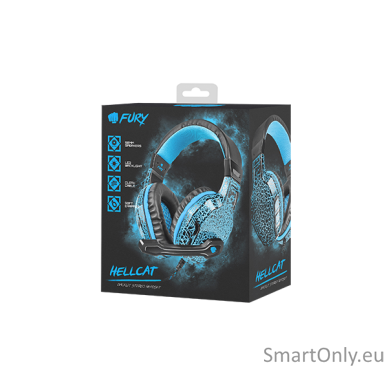 Fury Gaming Headset, Wired, NFU-0863	Hellcat, Black/Blue, Built-in microphone