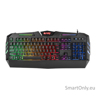 FURY Spitfire Gaming Keyboard, US Layout, Wired, Black Fury Gaming Keyboard Spitfire USB 2.0 Gaming keyboard RGB LED light US Wired Black 1.8 m