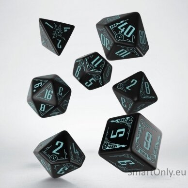 Galactic Dice RPG kauliukų rinkinys juodos ir mėlynos sp 1