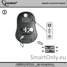 Gembird MUSWB2 6 button Optical Bluetooth mouse Black, Grey