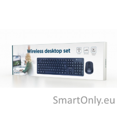 Gembird Wireless desktop set KBS-WCH-03 Keyboard and Mouse Set  Wireless Mouse included US Wireless connection Black US 380 g