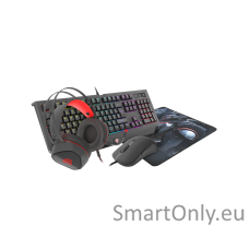 GENESIS COMBO set 4in1 cobalt 330 rgb keyboard + mouse +headphones + mousepad, us layout