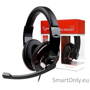 Gembird MHS-U-001 USB headphones USB, Glossy black, Built-in microphone 2