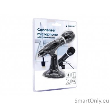 Gembird | Condenser Microphone with Desk-stand | MIC-D-04 | 3.5 mm jack | Black 1