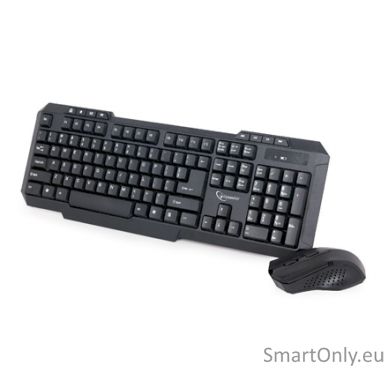 Gembird Desktop Set KBS-WM-02 Keyboard and Mouse Set Wireless Mouse included US US Numeric keypad 450 g USB Black Wireless connection