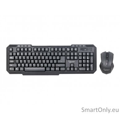 Gembird Desktop Set KBS-WM-02 Keyboard and Mouse Set Wireless Mouse included US US Numeric keypad 450 g USB Black Wireless connection 1