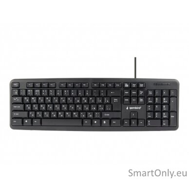 Gembird KB-U-103-RU Standard Wired Full size 104-keys standard keyboard EN/RU 1.4 m Black 424 g 3