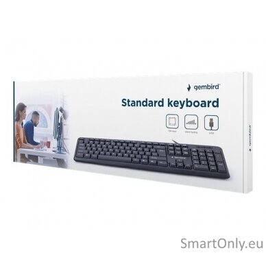 Gembird KB-U-103-RU Standard Wired Full size 104-keys standard keyboard EN/RU 1.4 m Black 424 g 5