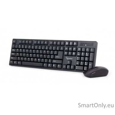 Gembird Keyboard and mouse KBS-W-01  Keyboard and Mouse Set Wireless Mouse included Batteries included US Numeric keypad 390 g Black