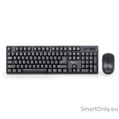 Gembird Keyboard and mouse KBS-W-01  Keyboard and Mouse Set Wireless Mouse included Batteries included US Numeric keypad 390 g Black 1