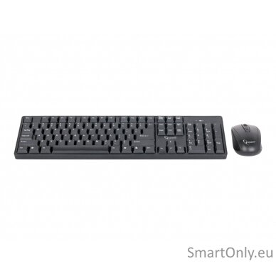 Gembird Keyboard and mouse KBS-W-01  Keyboard and Mouse Set Wireless Mouse included Batteries included US Numeric keypad 390 g Black 3