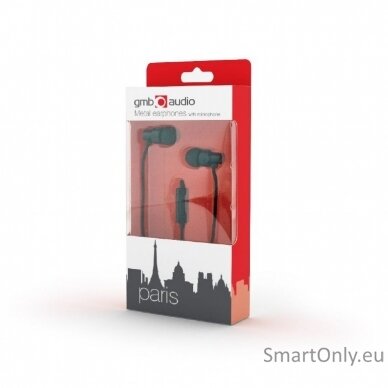 Gembird | Metal earphones with microphone "Paris" | Built-in microphone | 3.5 mm | Black 3