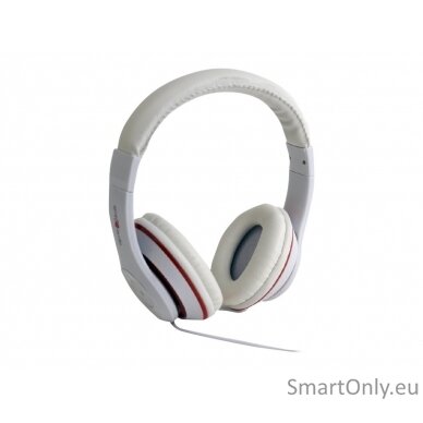 Gembird MHS-LAX-W Stereo headset "Los Angeles" Wired, On-Ear, Microphone, White, 3.5 mm, White 3