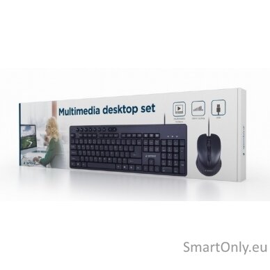 Gembird Multimedia desktop set KBS-UM-04	 Keyboard and Mouse Set Wired Mouse included US Black 2