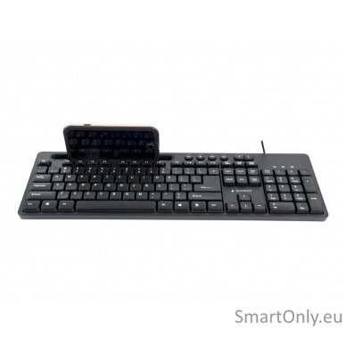 Gembird Multimedia keyboard with phone stand KB-UM-108	 Multimedia Wired US Black 4