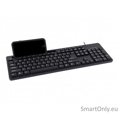 Gembird Multimedia keyboard with phone stand KB-UM-108	 Multimedia Wired US Black 5