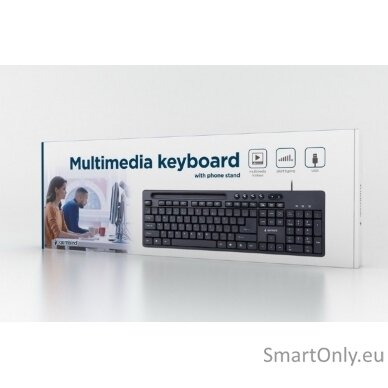 Gembird Multimedia keyboard with phone stand KB-UM-108	 Multimedia Wired US Black 2