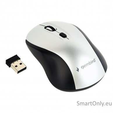 Gembird MUSW-4B-02-BS  Wireless optical mouse, black/silver Gembird