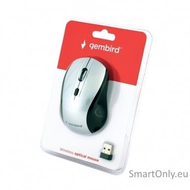 Gembird MUSW-4B-02-BS  Wireless optical mouse, black/silver Gembird 1