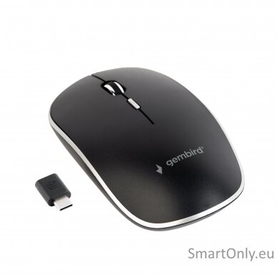 Gembird MUSW-4BSC-01 Silent wireless optical mouse, black, Type-C receiver