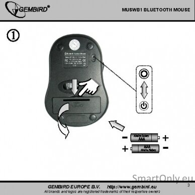 Gembird MUSWB2 6 button Optical Bluetooth mouse Black, Grey 1