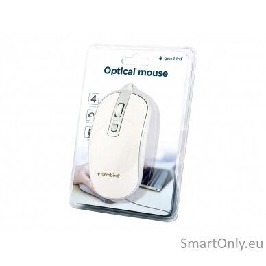 Gembird Optical USB mouse MUS-4B-06-WS Optical mouse White/Silver 6