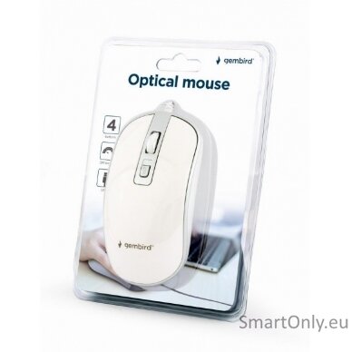 Gembird Optical USB mouse MUS-4B-06-WS Optical mouse White/Silver 2