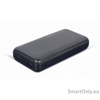 Gembird Power Bank PB20-02 20000 mAh, Black, 12 W 2