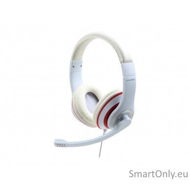 Gembird | Stereo Headset | MHS 03 WTRD | 3.5 mm | White with Red Ring | Headset 3