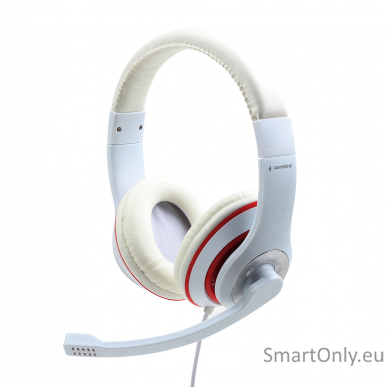 Gembird | Stereo Headset | MHS 03 WTRD | 3.5 mm | White with Red Ring | Headset