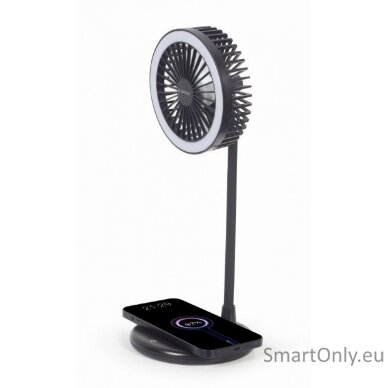 Gembird TA-WPC10-LEDFAN-01 Desktop fan with lamp and wireless charger Gembird 1