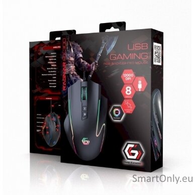 Gembird USB gaming RGB backlighted mouse MUSG-RAGNAR-RX300 Optical mouse Black 2