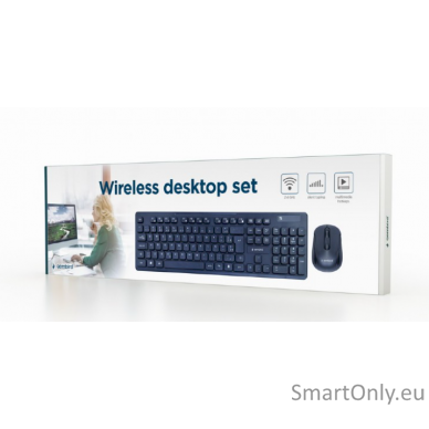 Gembird Wireless desktop set KBS-WCH-03 Keyboard and Mouse Set  Wireless Mouse included US Wireless connection Black US 380 g 1